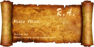 Rusz Atos névjegykártya